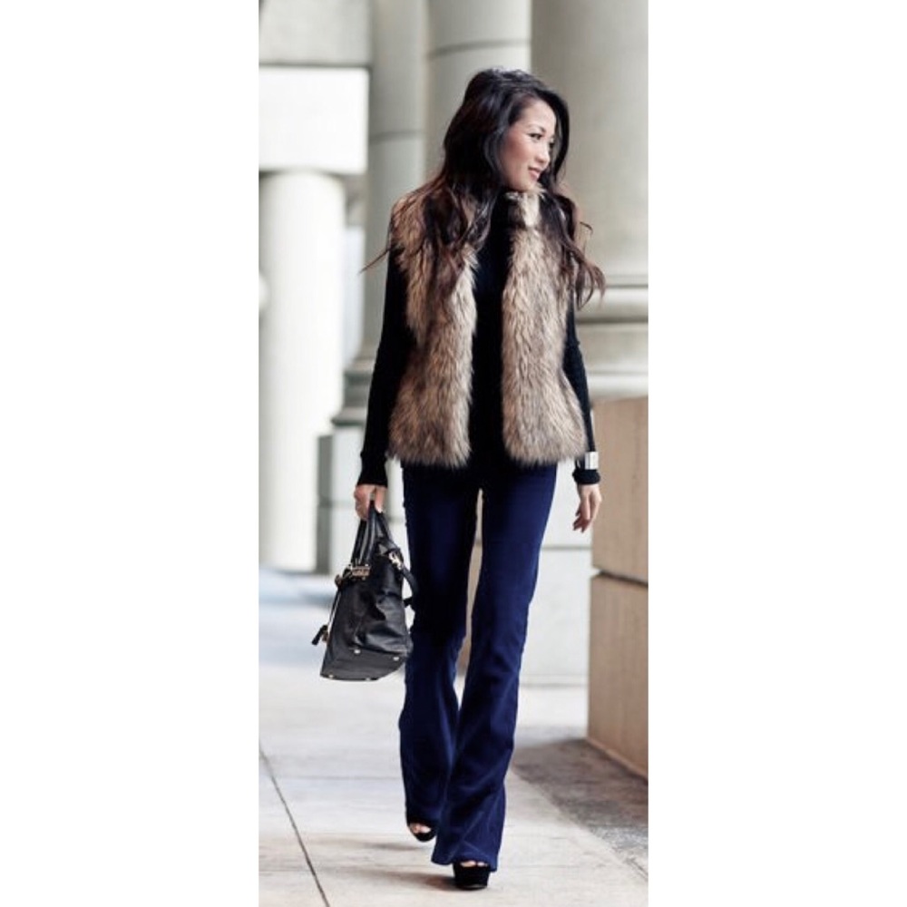 Michael Kors Grey Faux Fur Vest with Hood